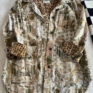 Pilcro Leopard Print Jacket with Earthy Tones